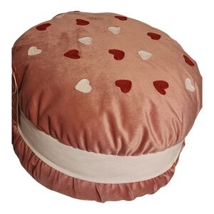 Amour Super Soft Textured Decorative Pillow – Heart Macaron Design – 14" x 16"